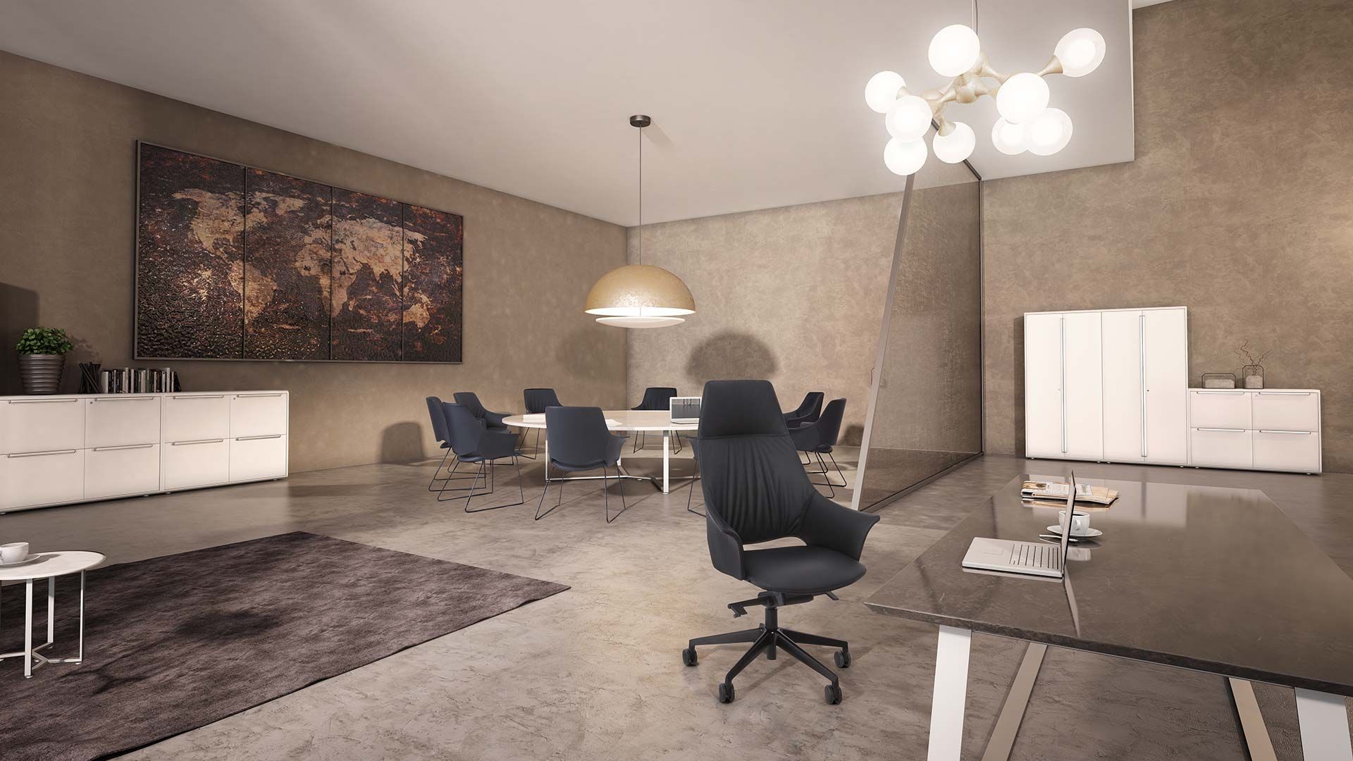 Офисное кресло с высокой спинкой с 5 спицами Moschella Windsor ARCH-00033448 - Вид №1