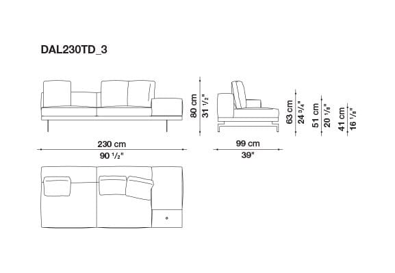 3-местный тканевый диван с полуостровом B&B Italia док ARCH-00061121 - Вид №166