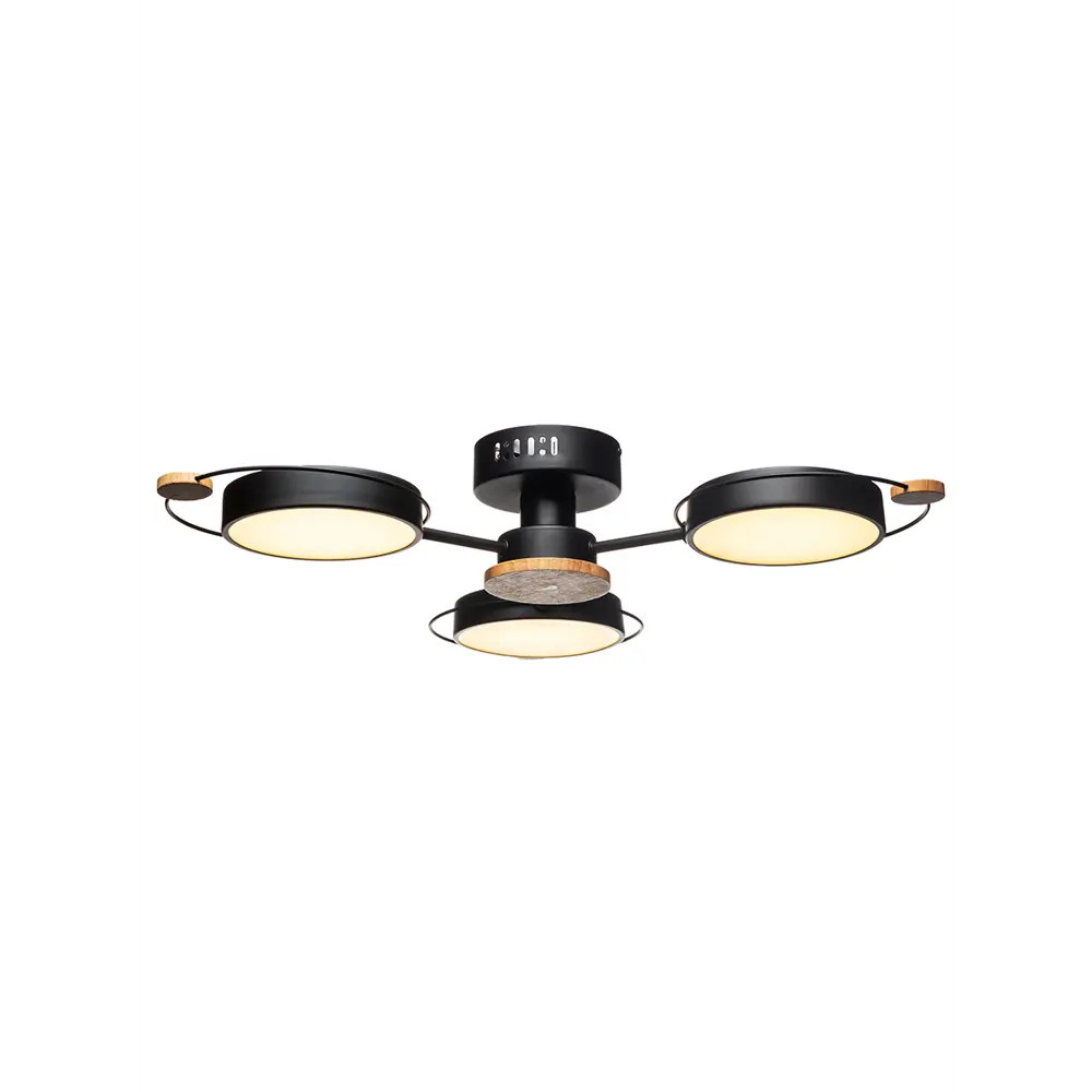 Люстра потолочная светодиодная Lamplandia Bergen Black L1479 с пультом управления, 15 м²,регулируемый белый свет, цвет черный 89728003 STLM-2112559  - Вид №1