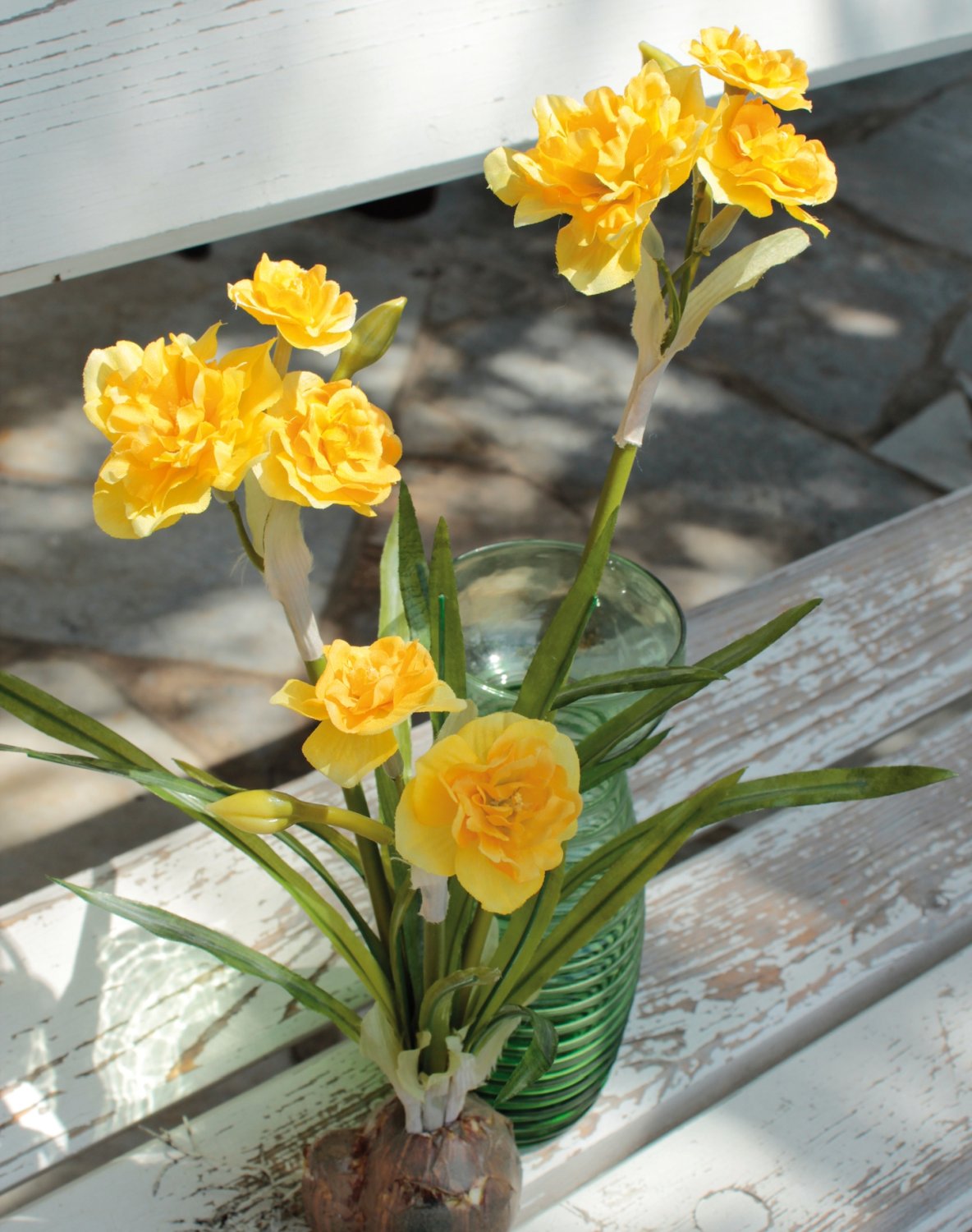 2780 330 a3 Искусственный нарцисс с луковицей, 3-х кратный, 45 см, желтый H-andreas 