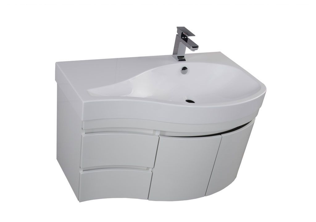 Тумба с раковиной Aquanet Сопрано 95 R белый (2 дверцы 2 ящика) 0016963300169396 - Вид №2