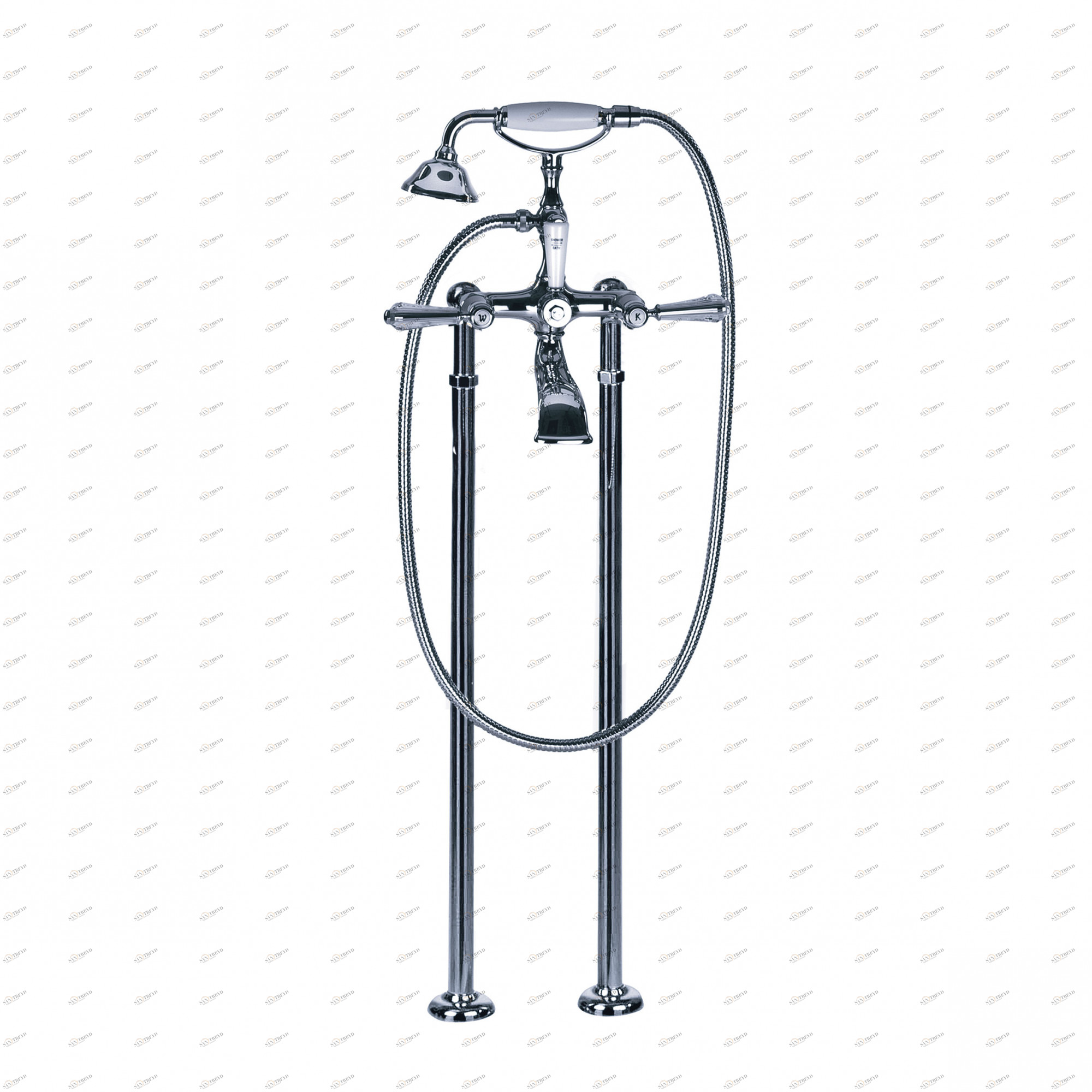 Смеситель для ванны ½" с душевым гарнитуром, напольный монтаж JOERGER Delphi Deco 129.20.140.000-AA