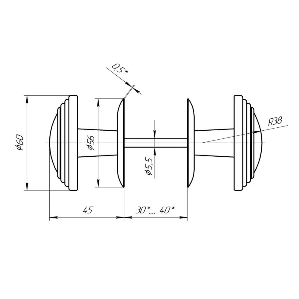 Дверная ручка-кнопка ЛЕВША РК-1 для межкомнатных дверей 89406375 STLM-1574879 - Вид №2
