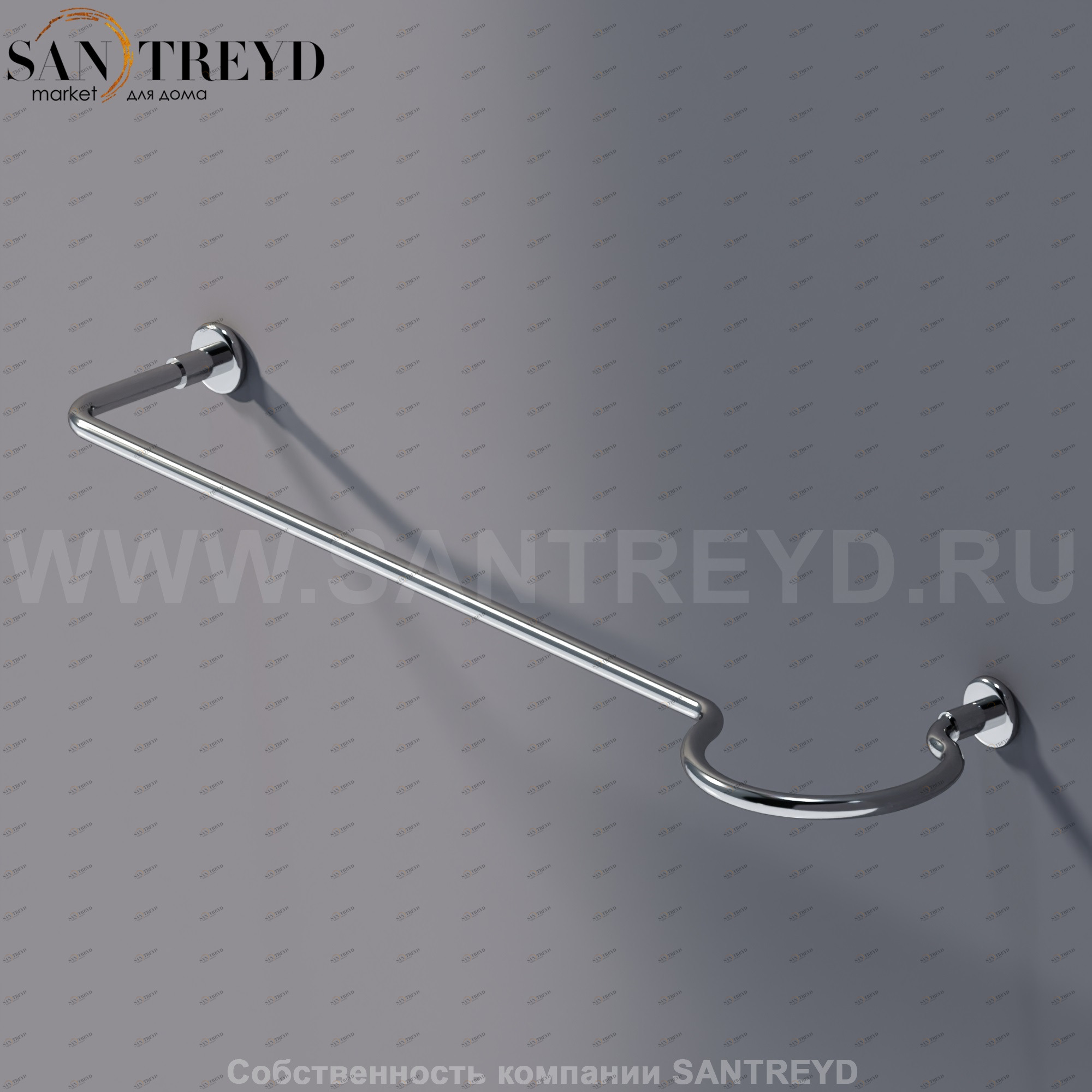 Agape O Полотенцедержатель 42 см с держателем под аксессуары хромированный AFER0883A Аксессуары O