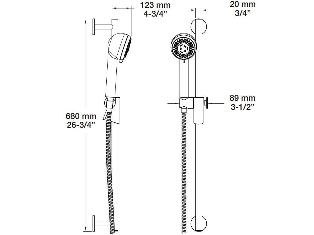 Настенная душевая колонна с ручным душем BARIL DGL-2070-62 ARCH-00057537 - Вид №2