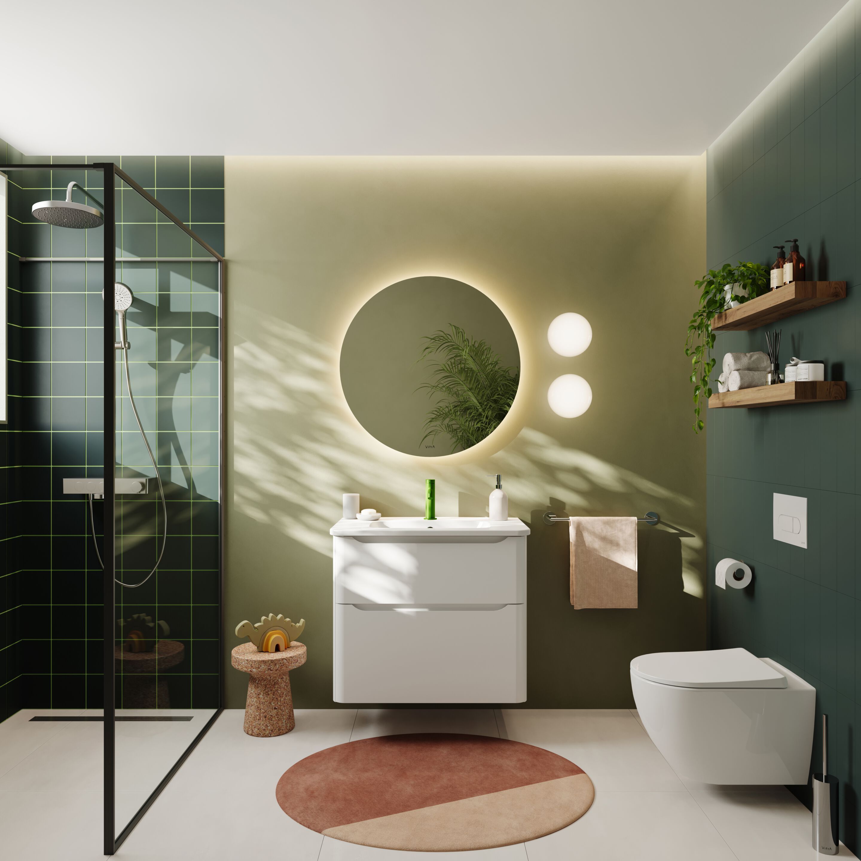 Подвесной шкаф для умывальника со встроенной раковиной VitrA Bathrooms Integra Round ARCH-00130433 - Вид №9