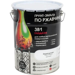 Грунт эмаль по ржавчине  3 в 1 гладкая Dali Special цвет белый 5 кг
