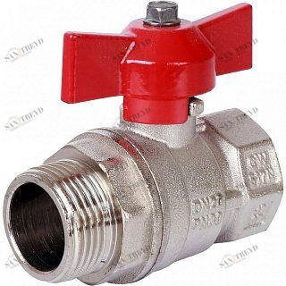 Кран шаровый STOUT ВН 3/4" стандартный проход, бабочка красная SVB1014000020