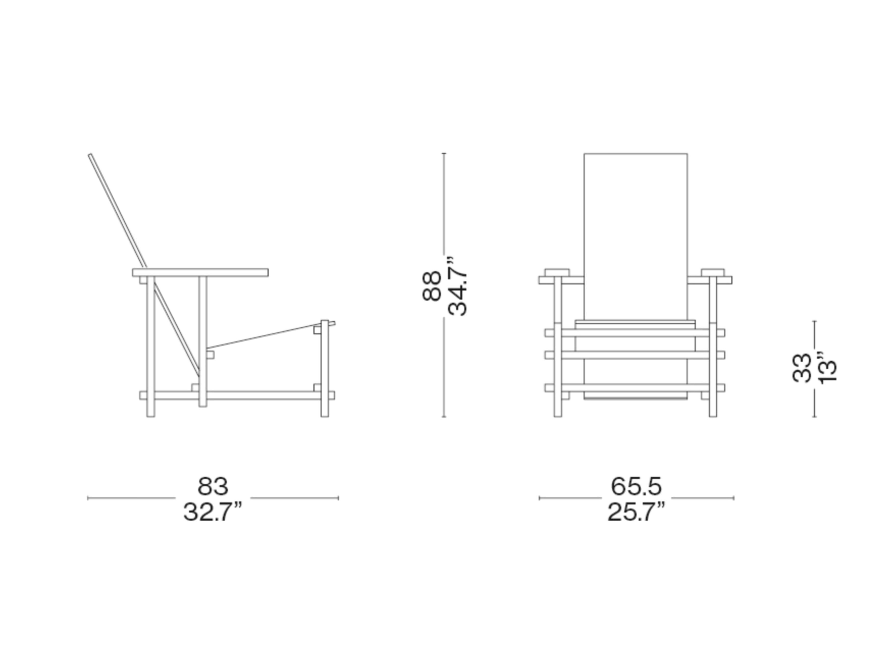 Деревянное кресло с высокой спинкой CASSINA RED AND BLUE ARCH-00152955 - Вид №4