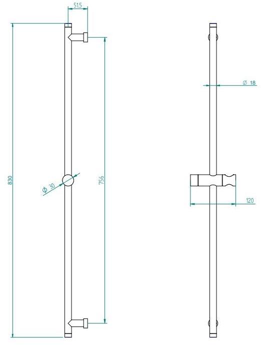 ZAZZERI Хромированная направляющая с ручным душем 100 sun-id-1353364 - Вид №1