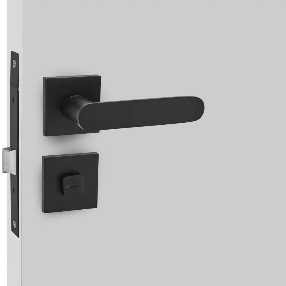 Дверные ручки Punto Porto с запиранием комплект цвет черный STLM-2183824 - Вид №7