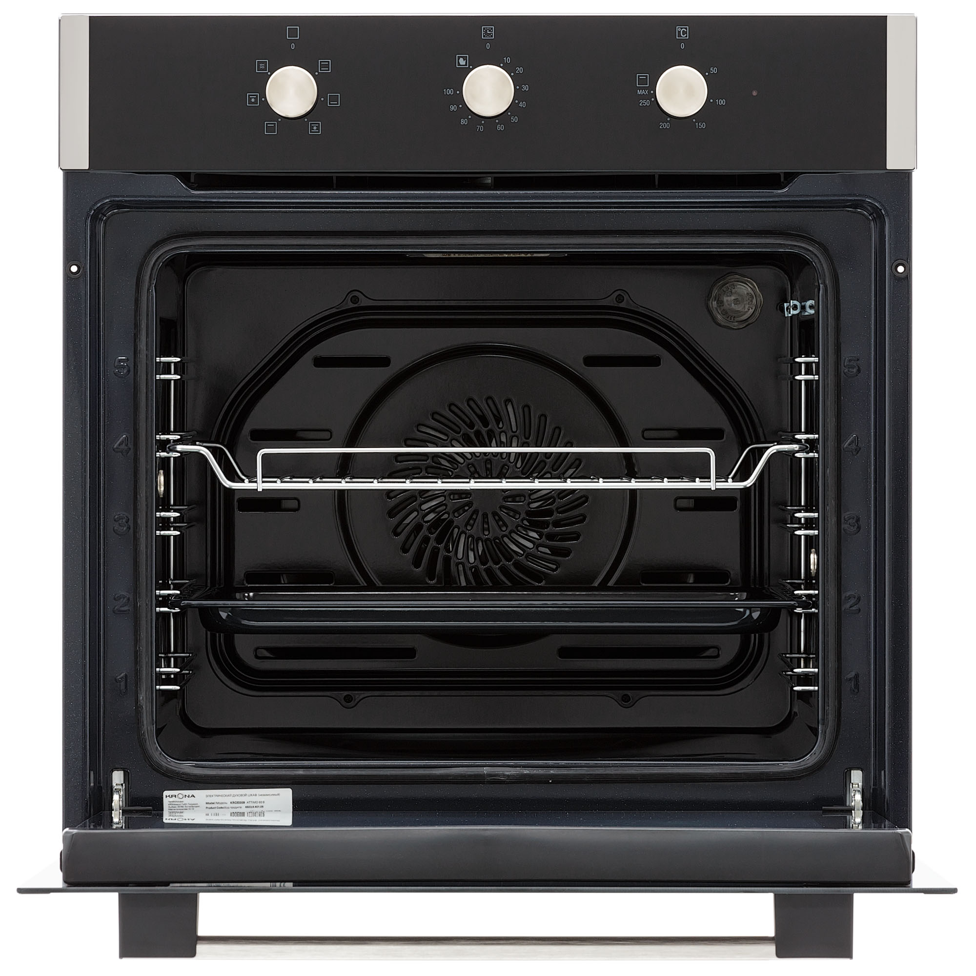 5361657 Электрический духовой шкаф KRONA ATTIMO 60 S черный KRONA1 STDN-0066223 - Вид №2
