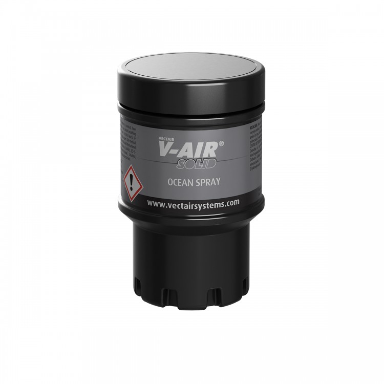 V-SOLID OCEAN (Морской бриз) VECTAIR SYSTEMS Автоматический картридж ароматизатор V-AIR SOLID – Морской бриз Серый черный (упаковка) 