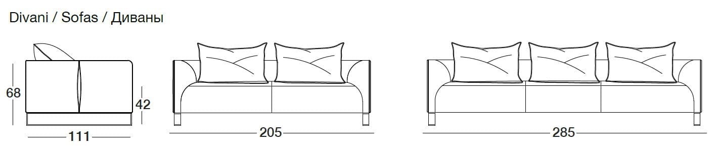 3-местный кожаный диван Longhi Loveluxe 2018-Illusion collection ARCH-00078827 - Вид №3