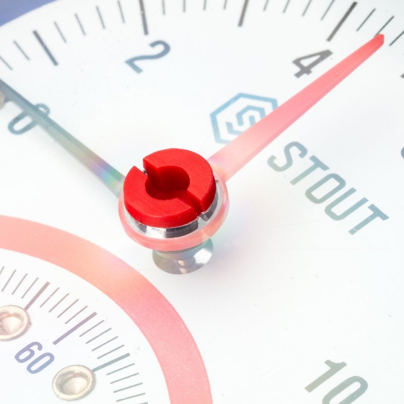 Термоманометр радиальный 80 мм 1/2" 10 бар STOUT SIM0006801015 - Вид №3