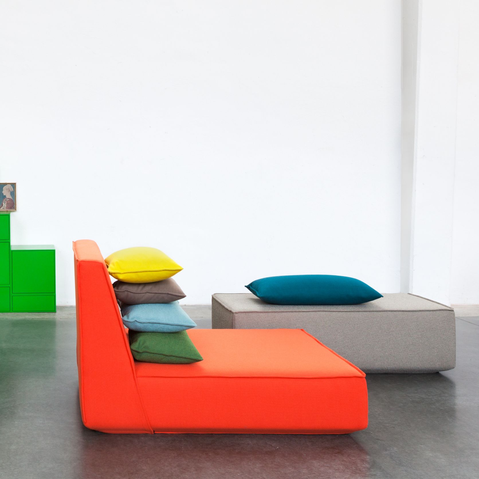 Модульный прямоугольный пуф из ткани Cubit by Mymito ARCH-00027759 - Вид №45