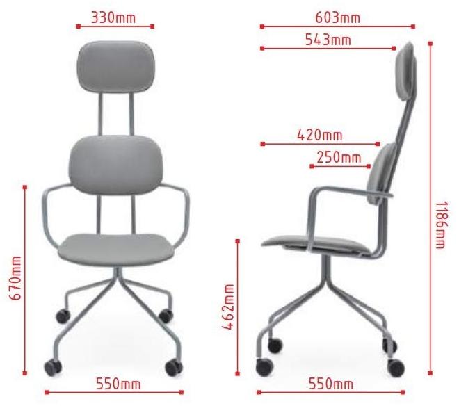 MDD Офисный стул из алькантары на козелке с подлокотниками New school sun-id-1445111 - Вид №5