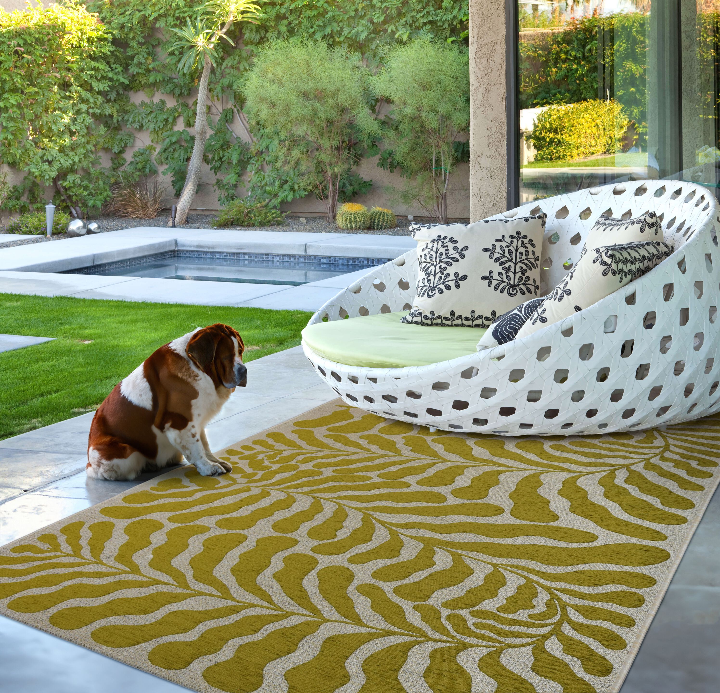 Прямоугольный напольный ковер с рисунком Ademi Outdoor ARCH-00090704 - Вид №2