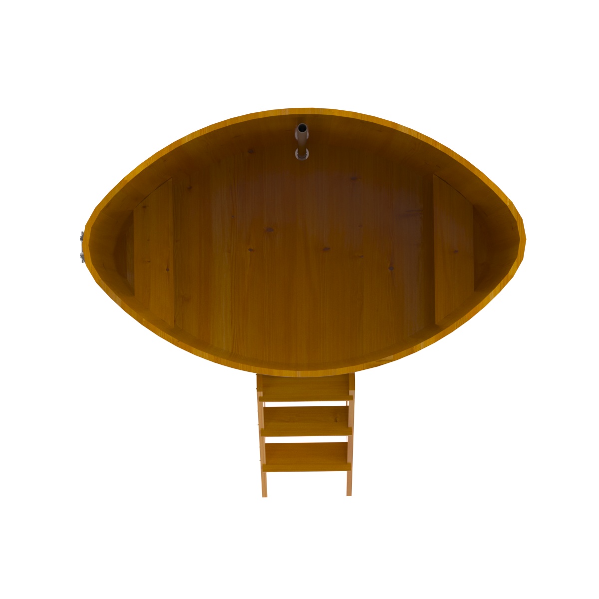 2300 Купель овальная из лиственницы Рустик 1,15х1,83х1,4 натураньная Alyarus  - Вид №5