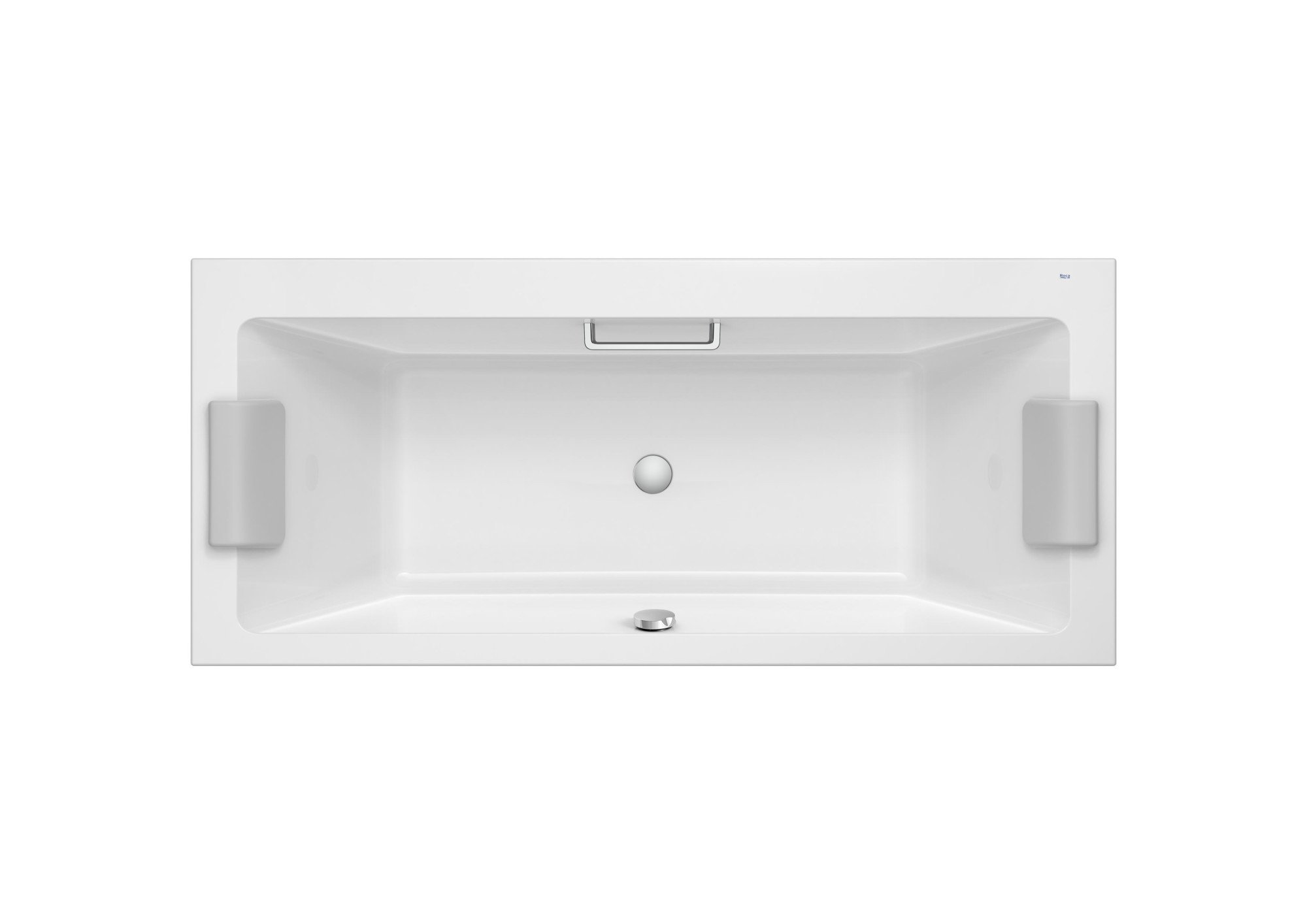 A248604001 Двухместная прямоугольная акриловая ванна с гидромассажем Total и сливным комплектом ROCA Vythos 