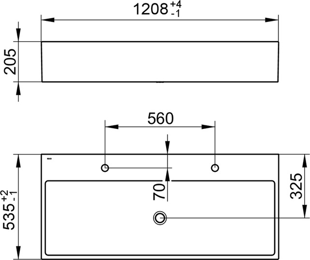 39081311202 Двойной умывальник из минерального литья KEUCO Edition 90 - Вид №2