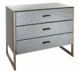 Комод с 3 ящиками зеркальный серый Antique Mirror 6108 Ernan 3 от RVAstley RVASTLEY ДИЗАЙНЕРСКИЕ, PUSHA 060923 Серый