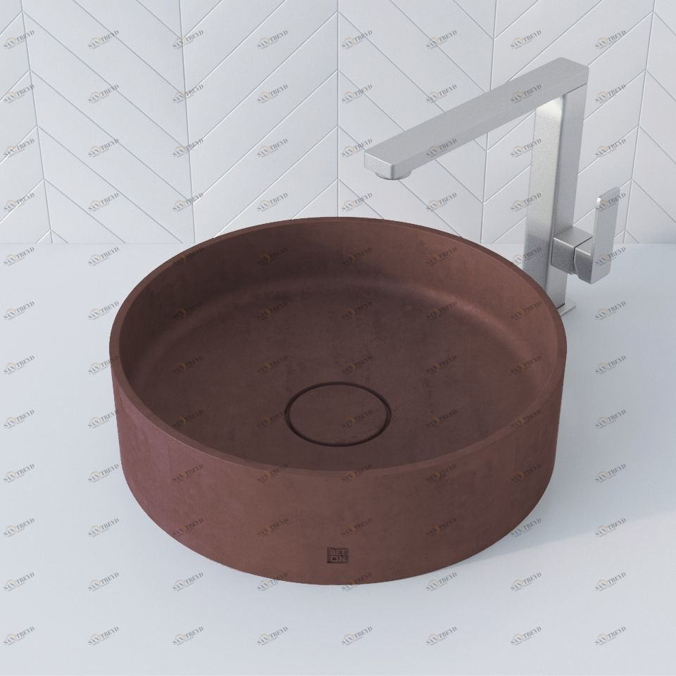 WB604TERRAKOTOVYJ Накладная раковина на столешницу  овальная BetOn 