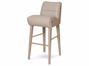 Высокий кожаный стул с подставкой для ног