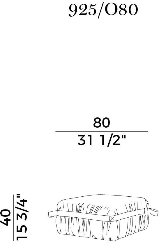 Potocco Квадратный пуф с подкладкой Herm 925/080 - Вид №6