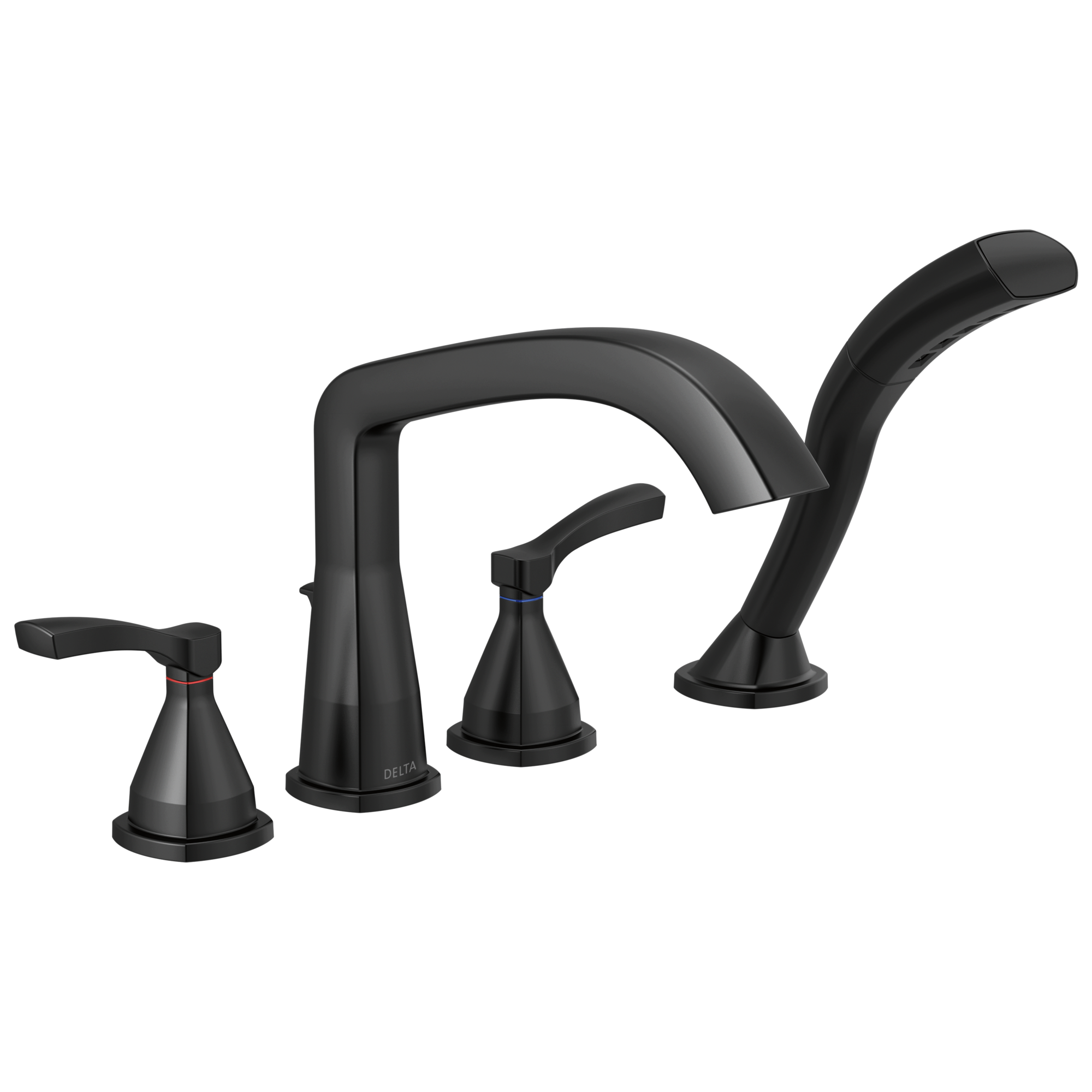T4776-BL Римская ванна с четырьмя отверстиями Delta Faucet Stryke Матовый черный 