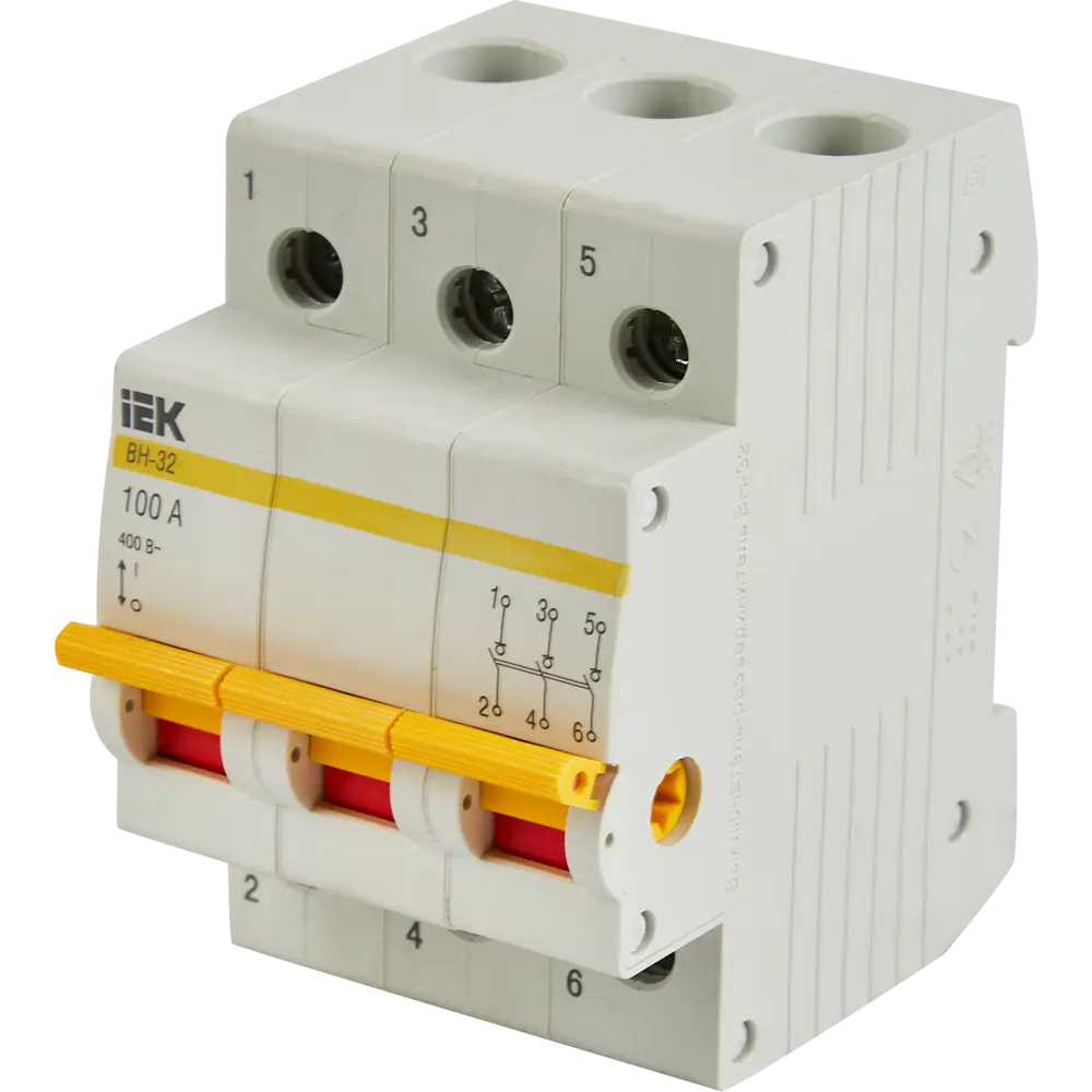 Дифференциальный автомат IEK ВН-32 3P 100А - защита от токов утечки и перегрузки 87809170 STLM-1119090