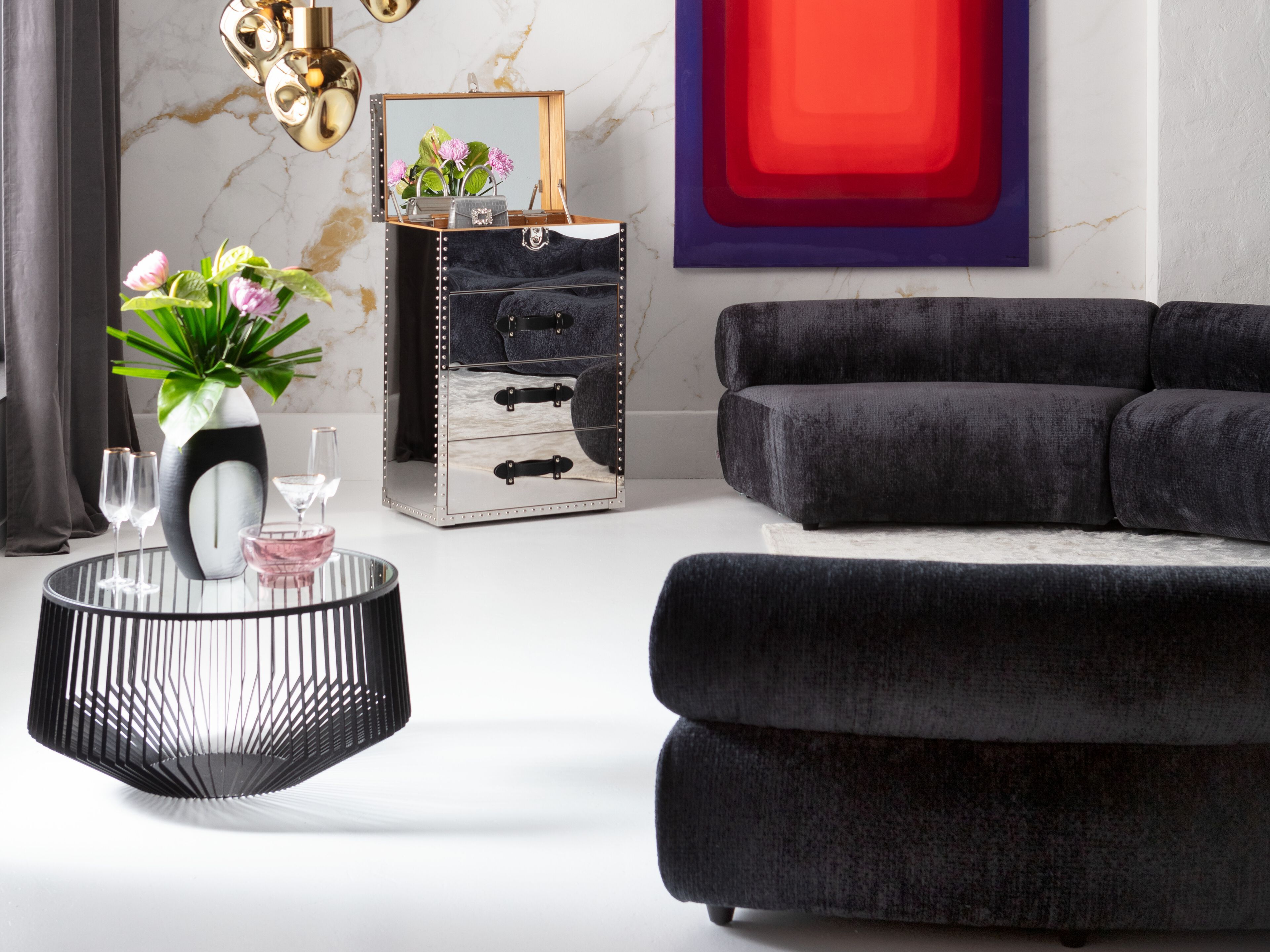 Круглый журнальный столик из стали и стекла KARE Design CORINNE ARCH-00124471 - Вид №5