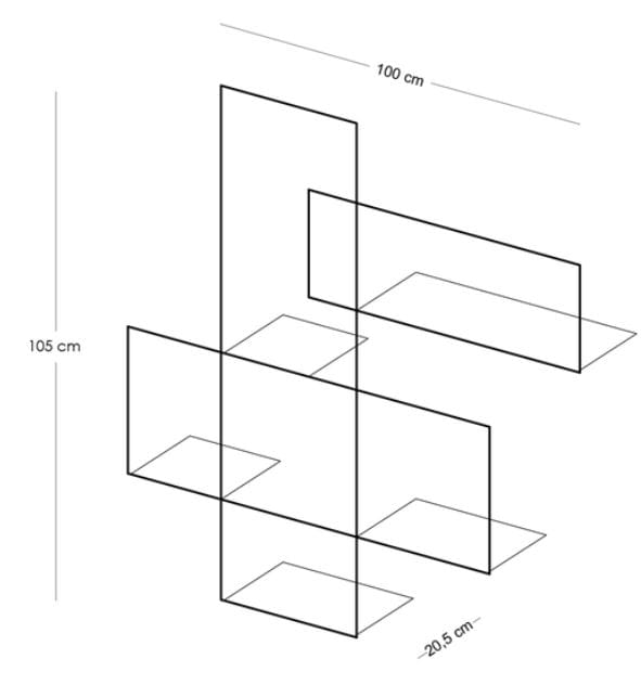 Железный настенный книжный шкаф Ripa Fil di Iron ARCH-00080901 - Вид №6