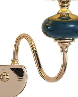 Бра с белыми абажурами синее "Макей" 1031/2W-GD-DGN-WT LUMIEN HALL МАКЕЙ 00-3931601 Белый;золото;синий  - Вид №3