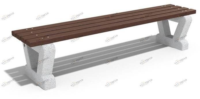 ENCHO ENCHEV - ETE Скамья без спинки из бетона и дерева  110 