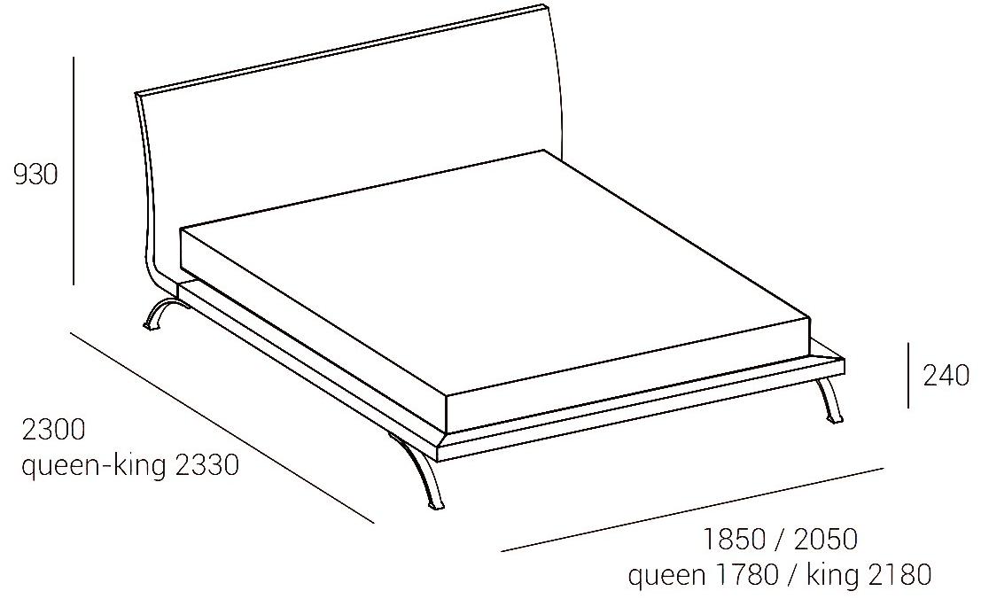 Dall'Agnese Двуспальная кровать с обивкой из ткани sun-id-1363598 - Вид №3