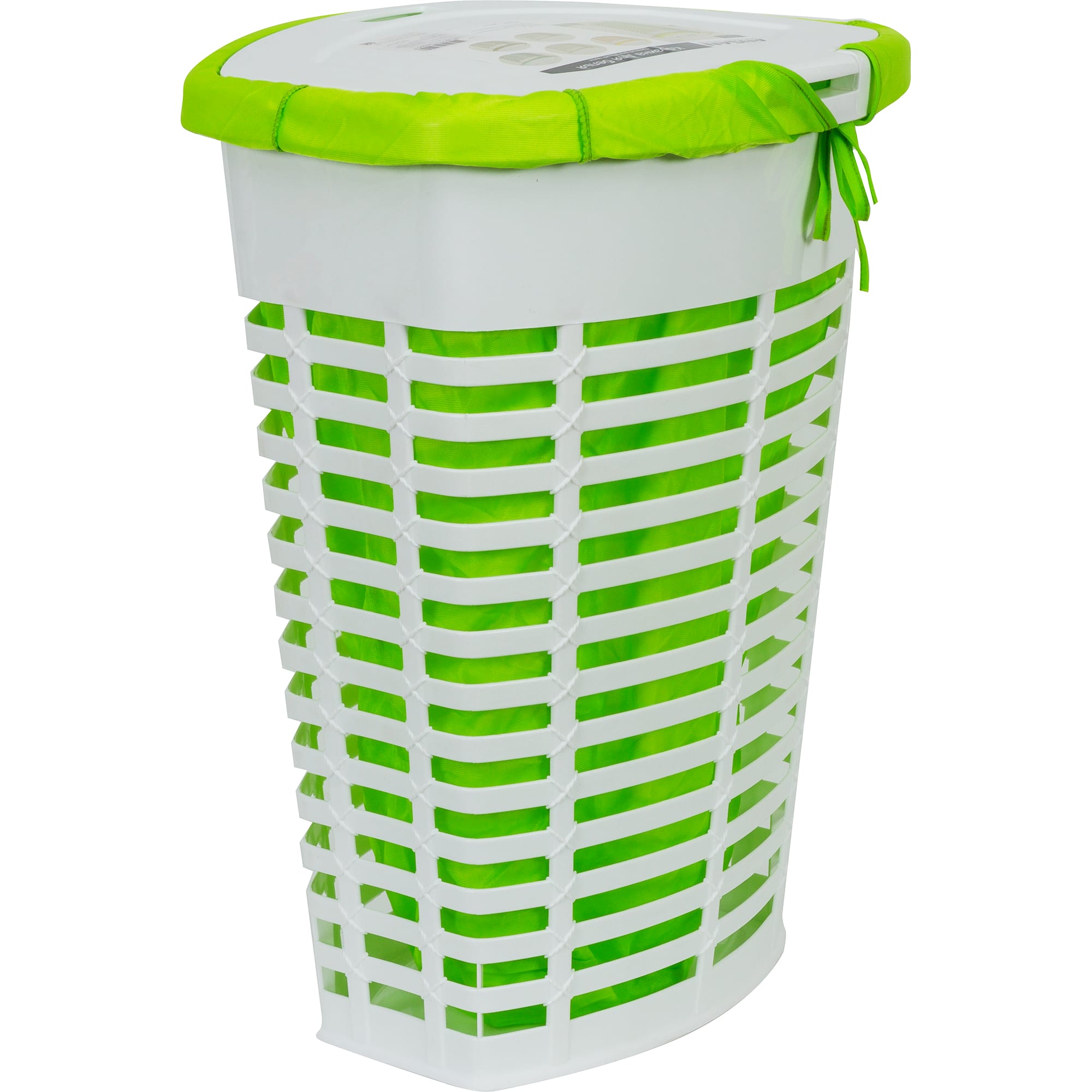82118695 Корзина для белья с чехлом, 470х360х600 мм, цвет салатовый PALM Santreyd