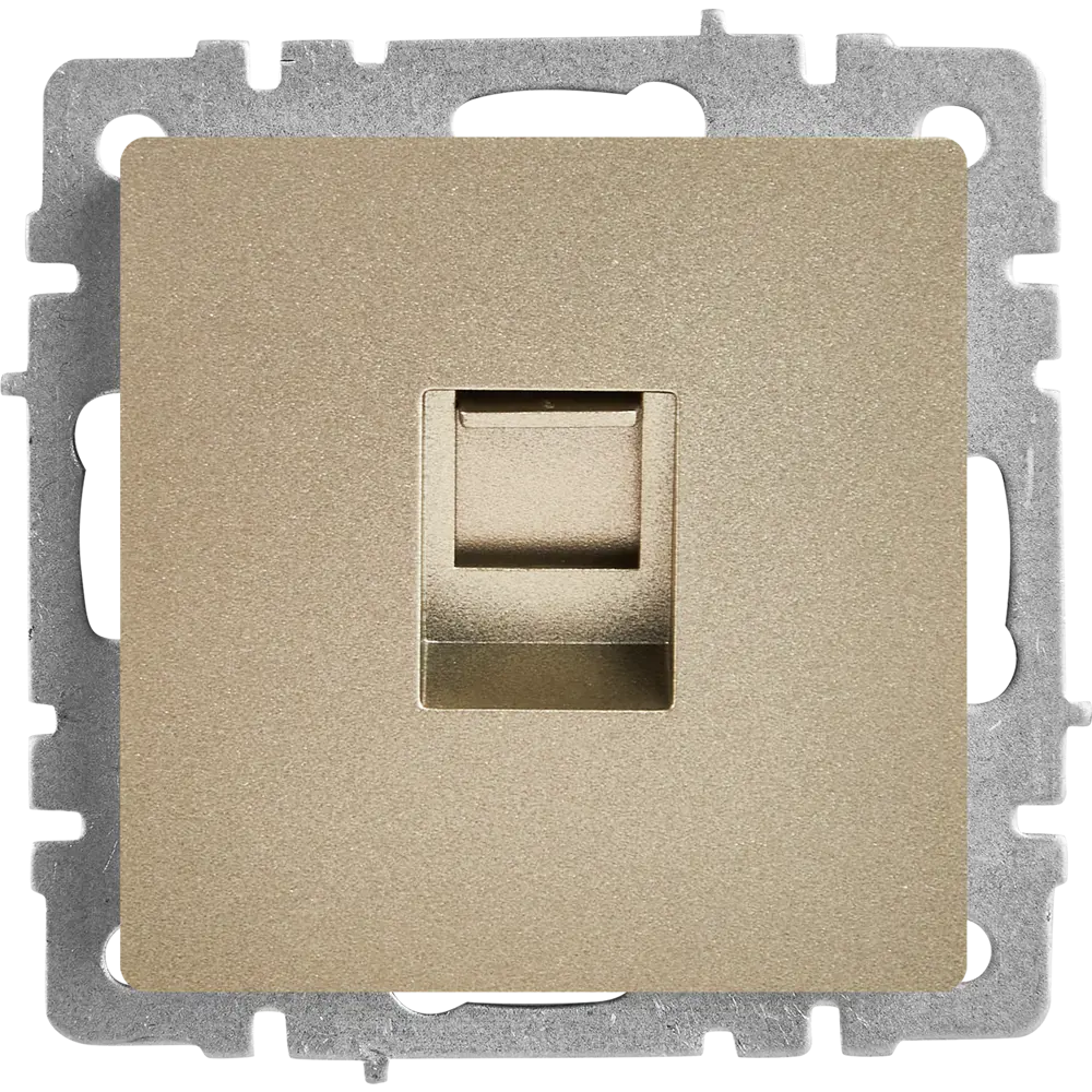 Розетка компьютерная IEK Brite встраиваемая RJ45 шампань 87761635 STLM-1109897