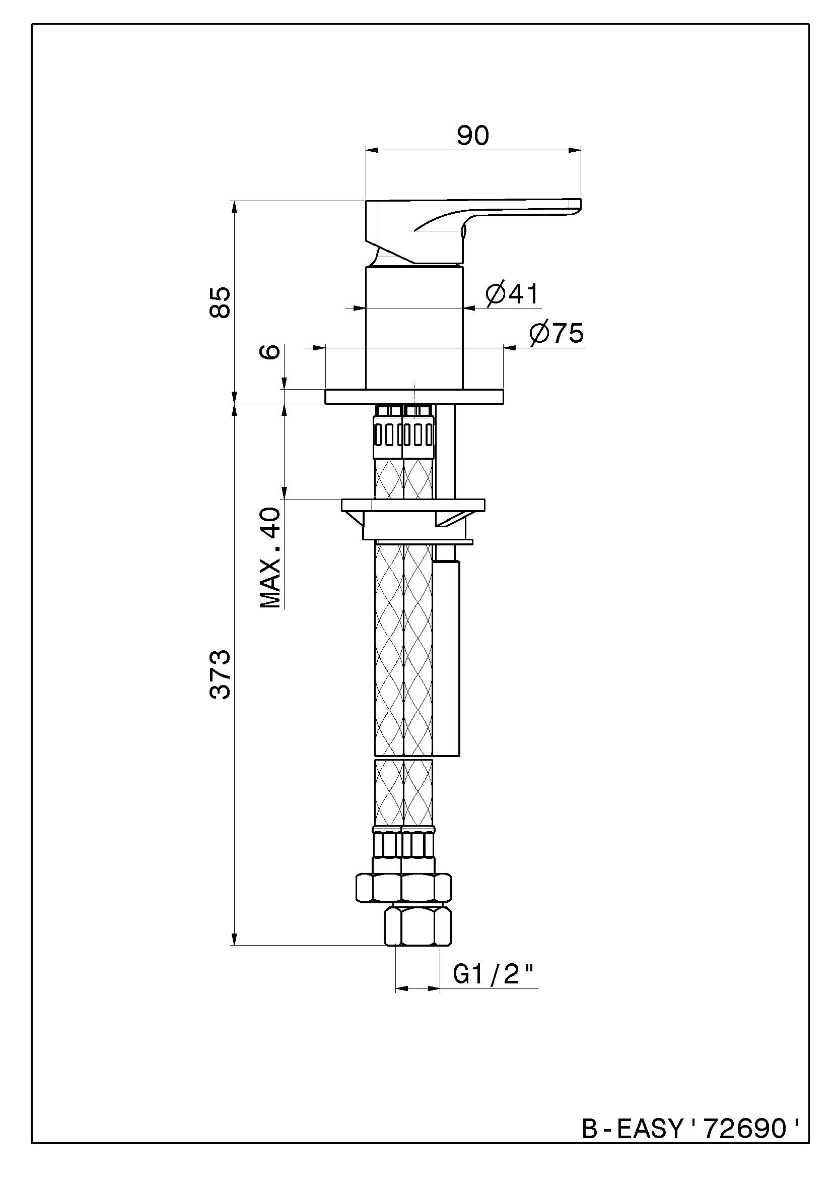 Однорычажный смеситель для ванны Newform B-EASY ARCH-00023549 - Вид №2