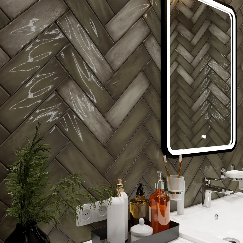 Керамин Хейз 2: Изумрудная глянцевая плитка для интерьера 87968275 STLM-0943707 - Вид №7