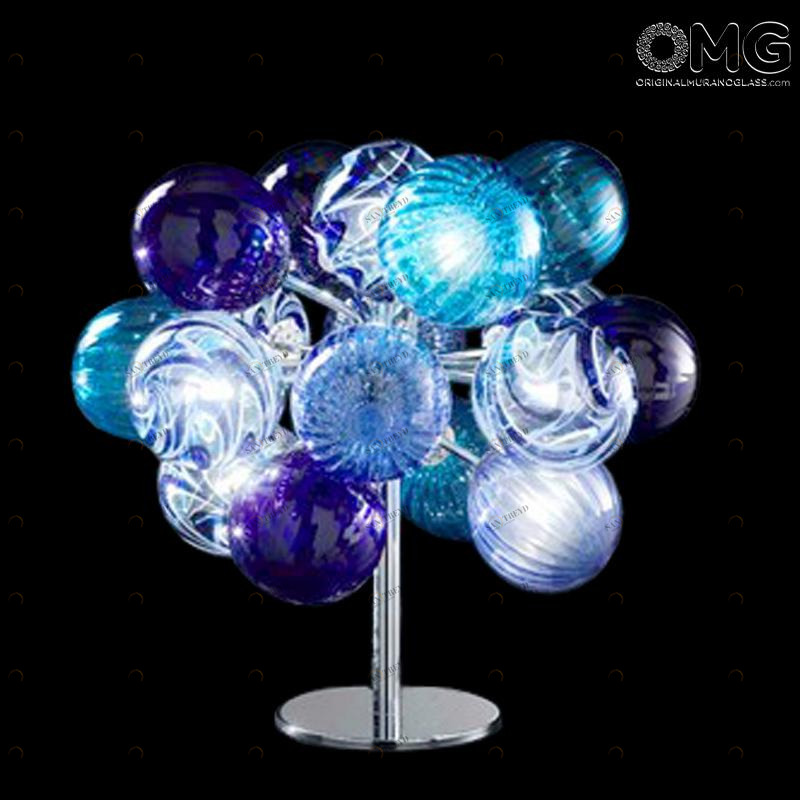 2670 ORIGINALMURANOGLASS Настольная лампа Atmosphera - в голубых оттенках - Original Murano Glass OMG 55 см 