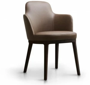 Lema Мягкое кожаное кресло с подлокотниками Lucylle