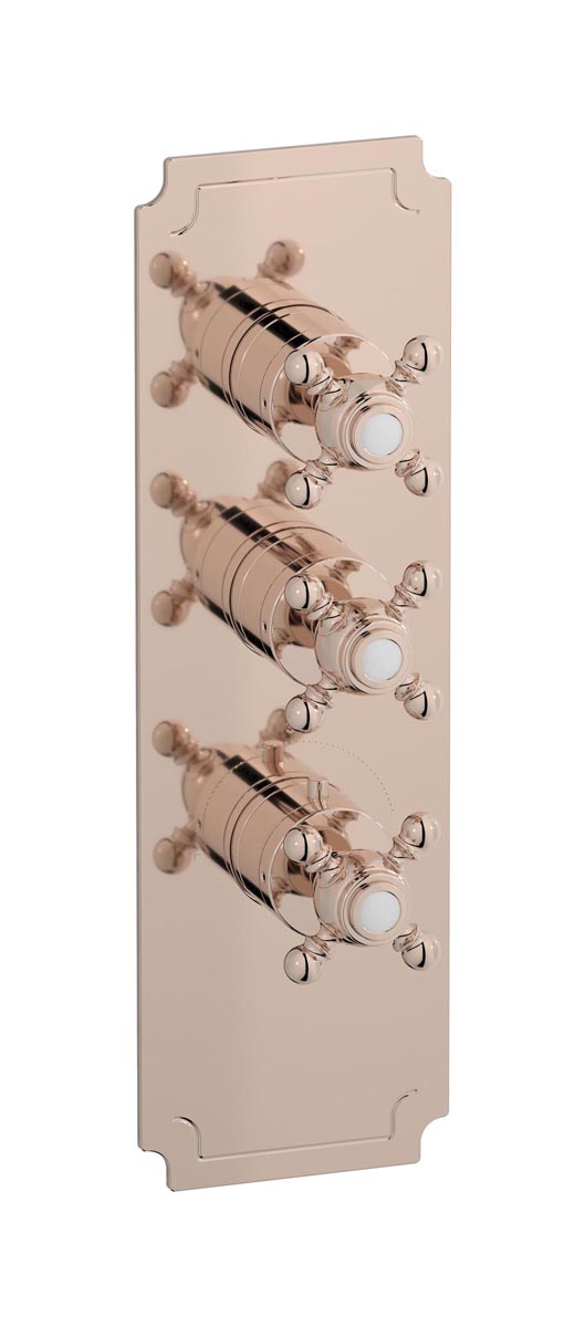 Комплект наружных частей термостата на 2 потребителей - вертикальная с ручками Hermes WE ARE IB eua215rsnhr Rose Gold Aqua