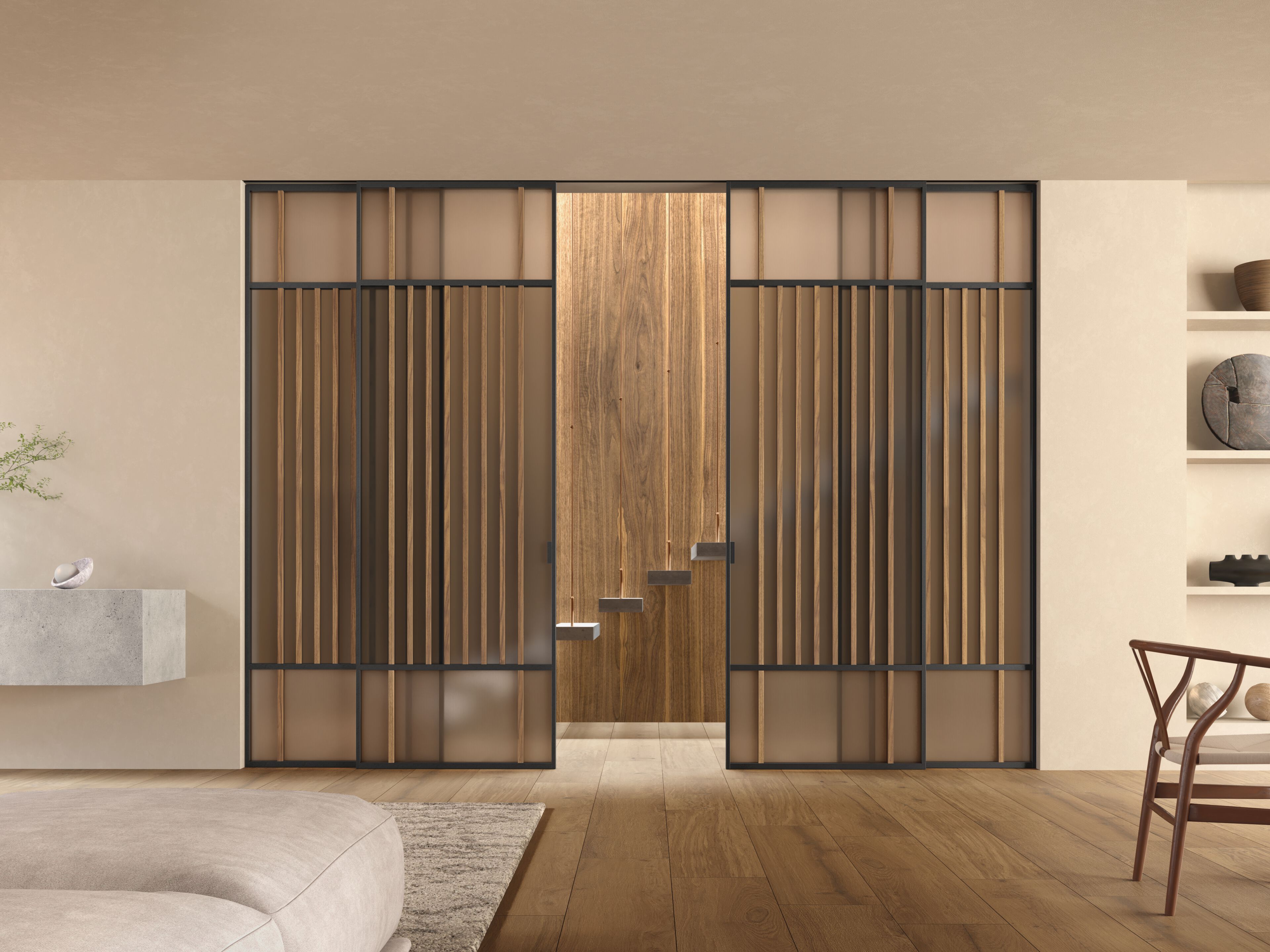 Система раздвижных дверей из стекла и алюминия BARAUSSE стеклянные и алюминиевые двери ARCH-00104097