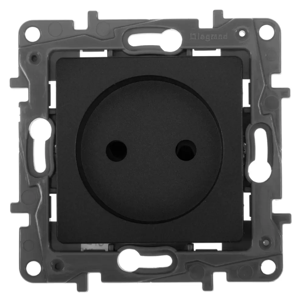 Legrand Etika - розетка без заземления антрацит с защитой от детей 17357090 STLM-0008040