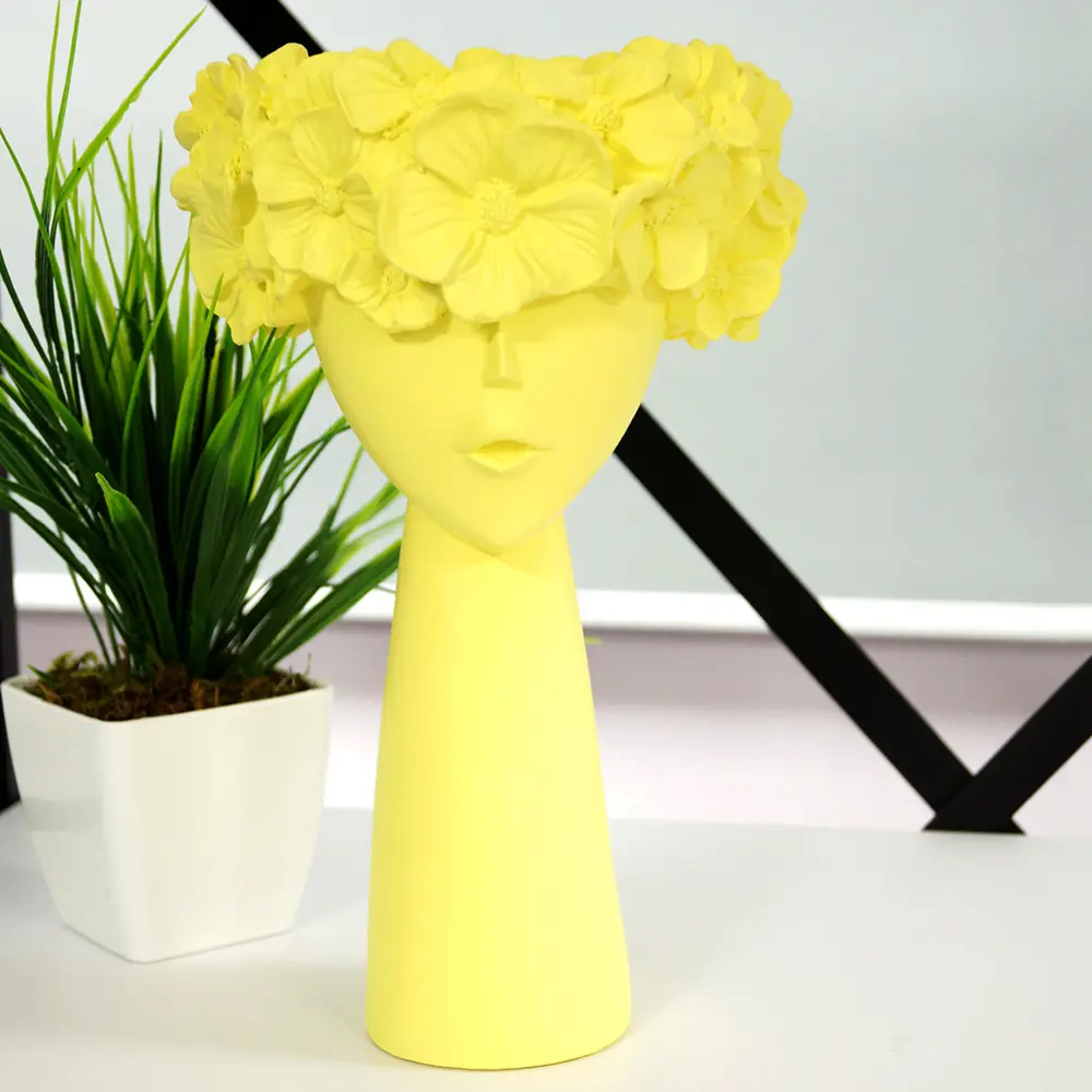 Ваза фигурная Дана гипс цвет лимон 28 см EVIS STLM-2092181 - Вид №2