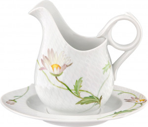 10524535 Meissen Соусник с подставкой 450мл "Игра волн, рельеф, маргаритка" Фарфор