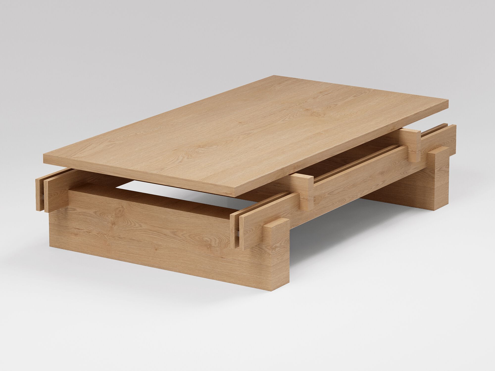 Низкий журнальный столик из дуба со стеклянной столешницей YET. Design Studio Off_Grid ARCH-00043247 - Вид №14