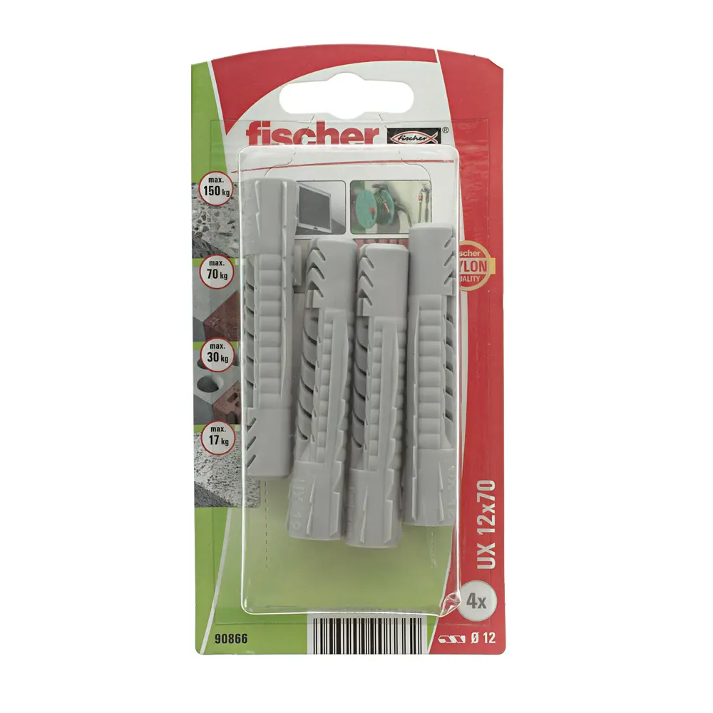 Дюбель универсальный Fischer UX без кромки 12x70 мм нейлон 4 шт. 12458932 STLM-2176343  - Вид №1