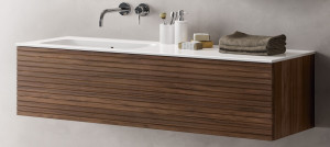 DI3614.10/NOCE IBC Diana, тумба под левую/правую раковину 140 см (Push открытие), цвет орех